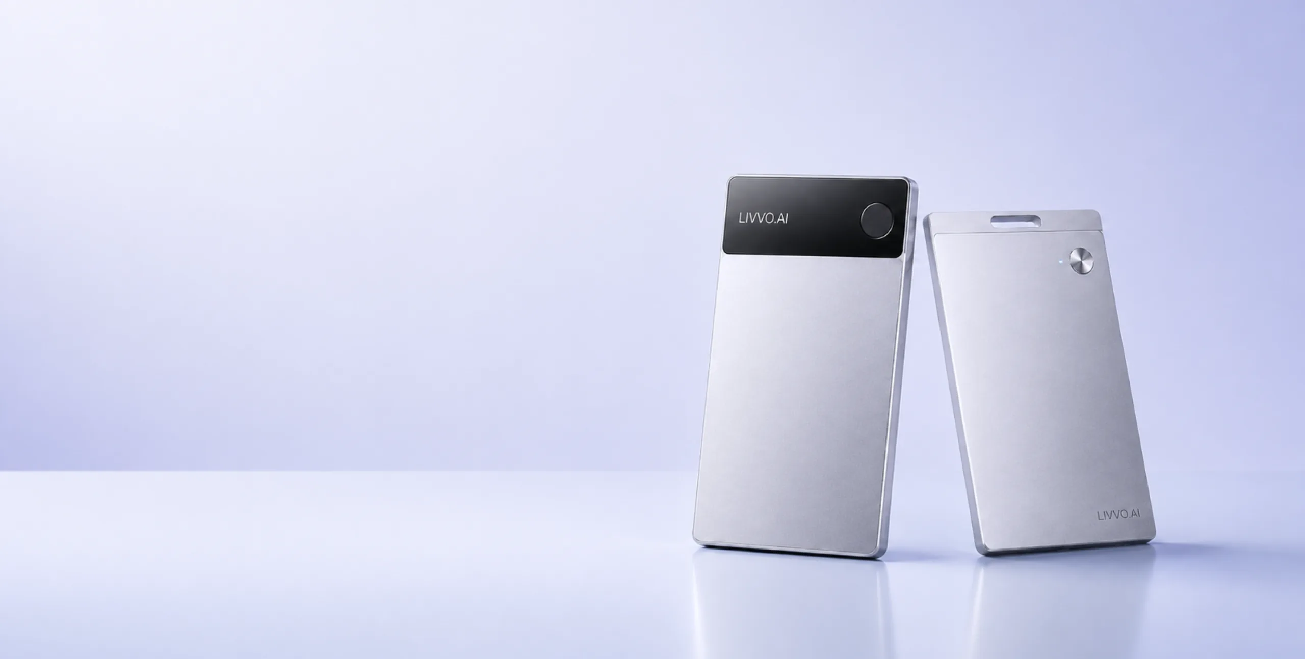 LIVVO AI recording hardware with transcript and mobile workspace