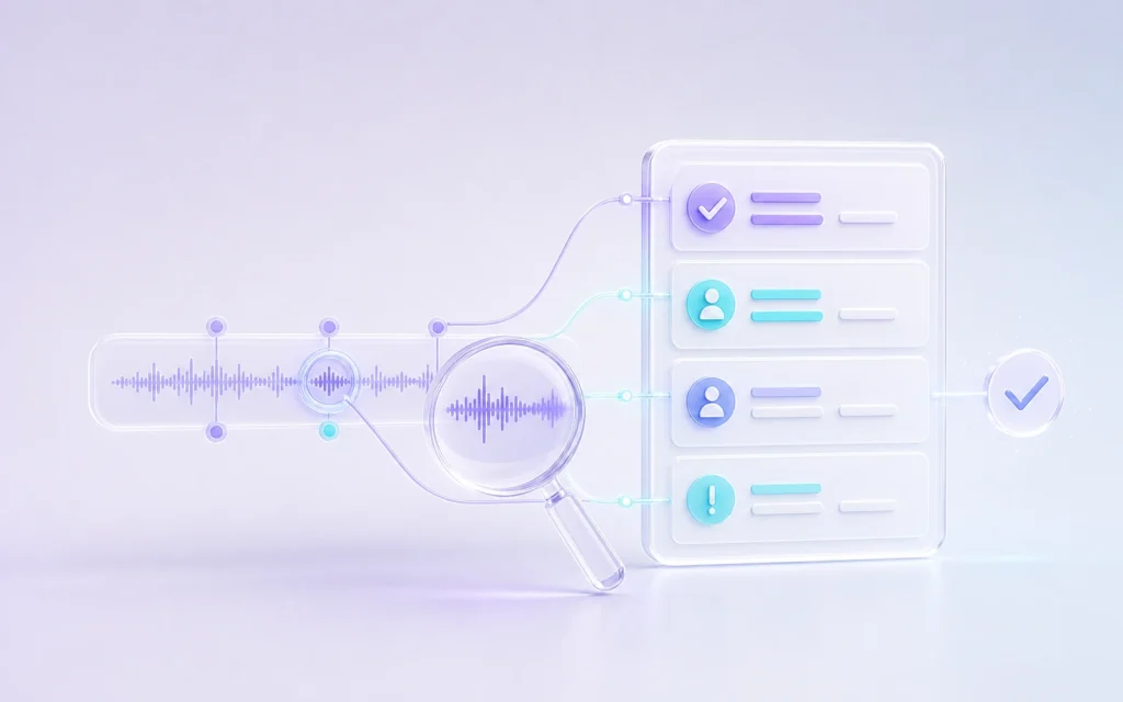 AI meeting notes traced back to exact audio moments for quick human verification